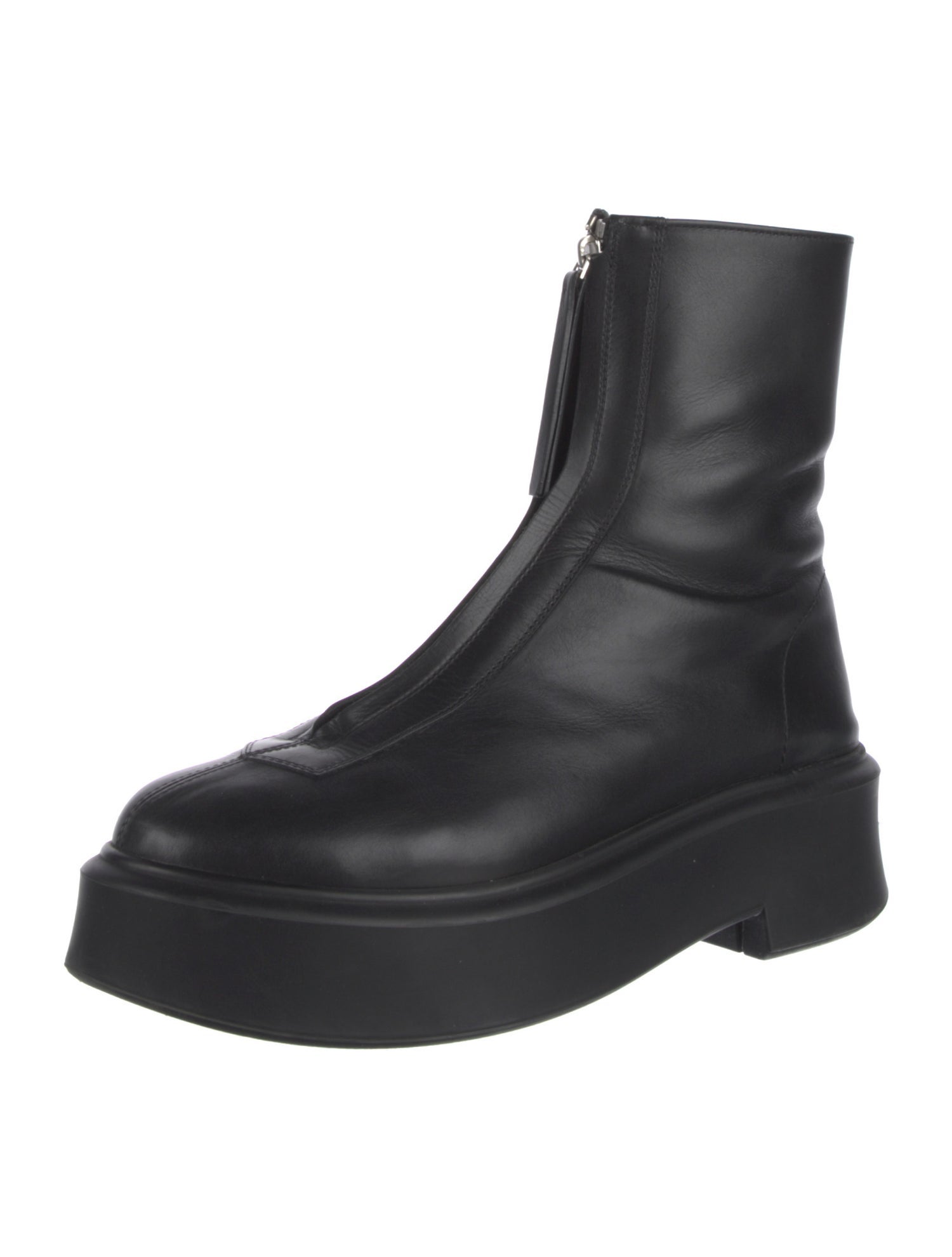 The Row Zipped Boot I Leather Combat Boots