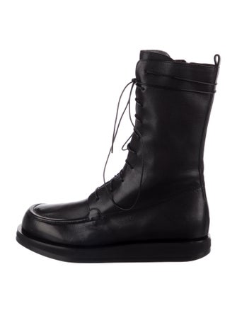 The Row Leather Combat Boots