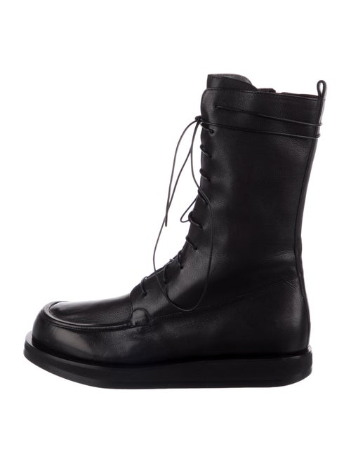 The Row Leather Combat Boots