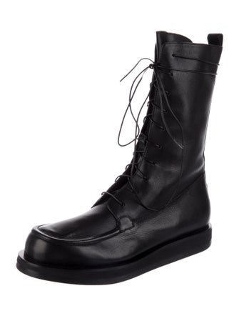 The Row Leather Combat Boots