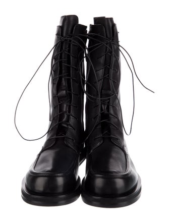 The Row Leather Combat Boots