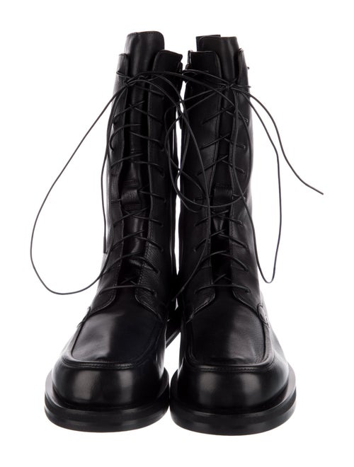 The Row Leather Combat Boots