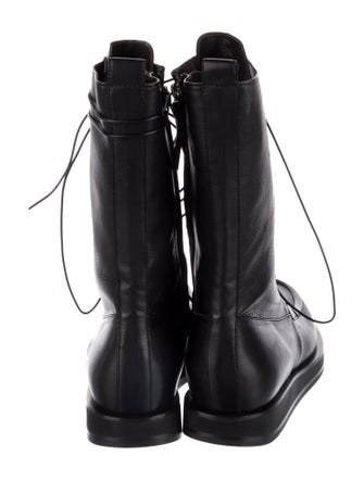 The Row Leather Combat Boots