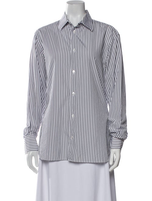 The Row Striped Long Sleeve Button-Up Top