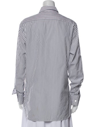The Row Striped Long Sleeve Button-Up Top