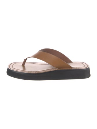 The Row Leather Flip Flops