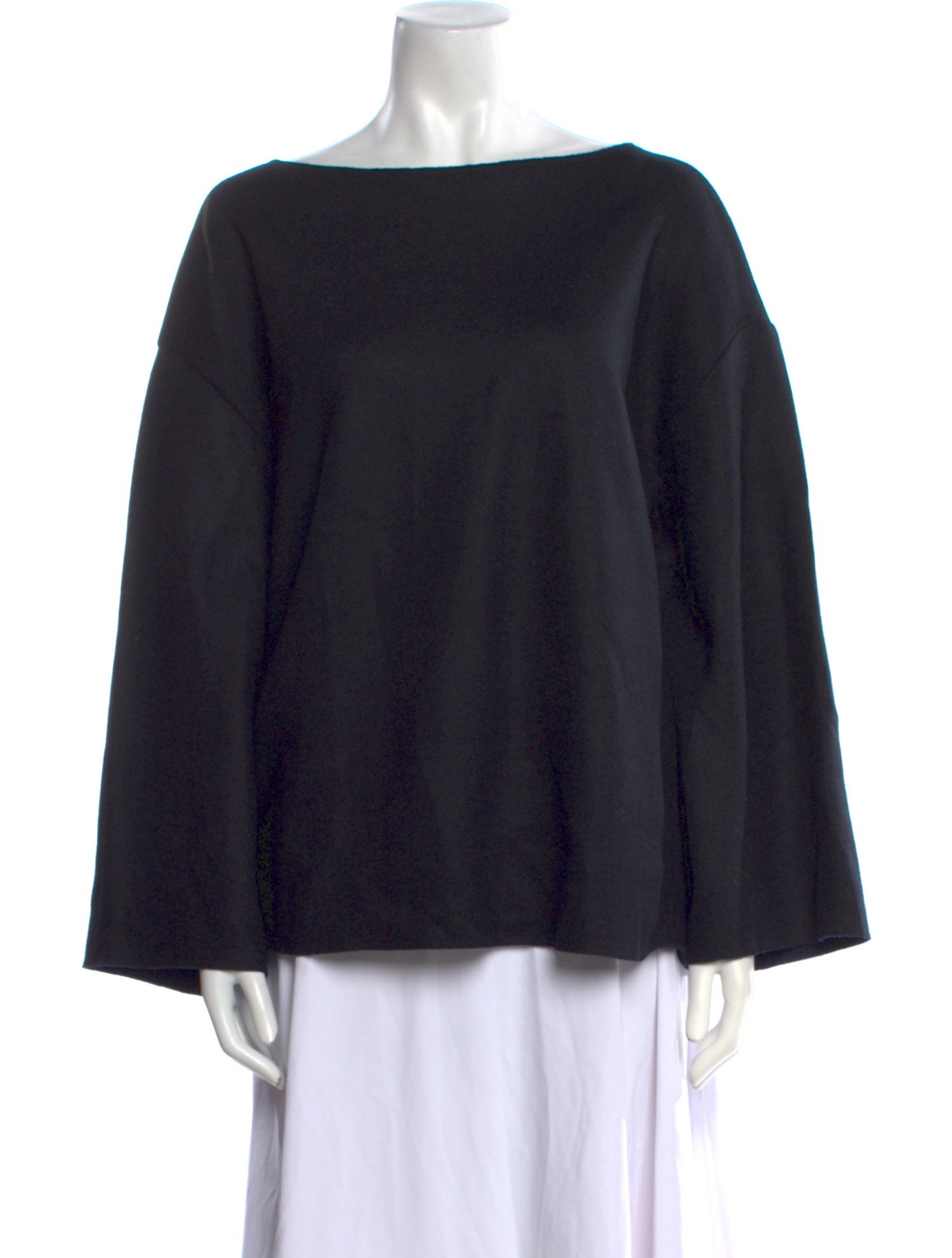 The Row Virgin Wool Bateau Neckline Blouse