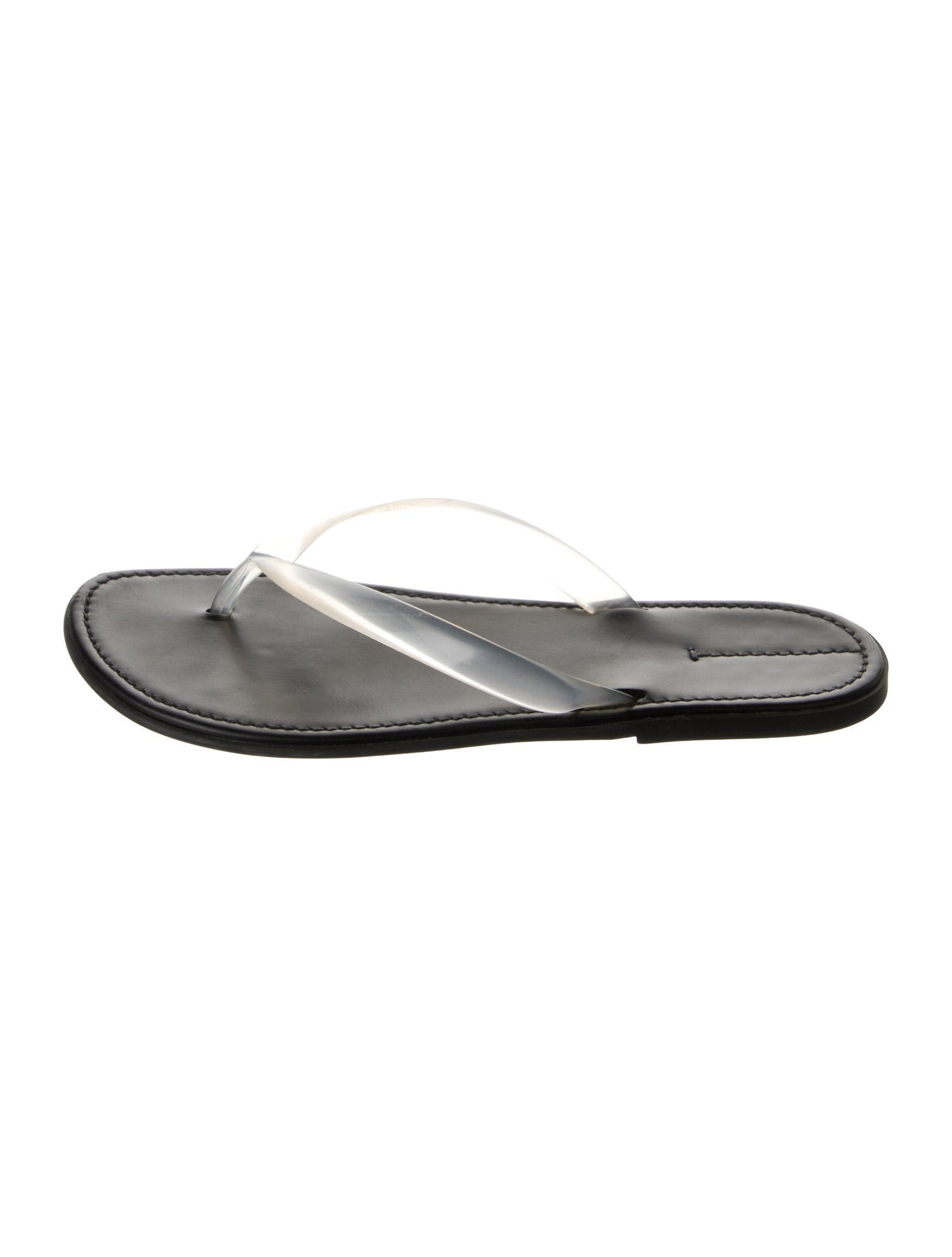 The Row Beach Leather Flip Flops