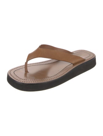 The Row Ginza Leather Flip Flops