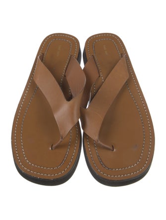 The Row Ginza Leather Flip Flops