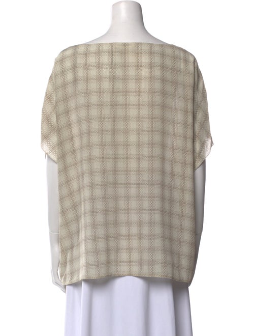 The Row Silk Plaid Print Blouse