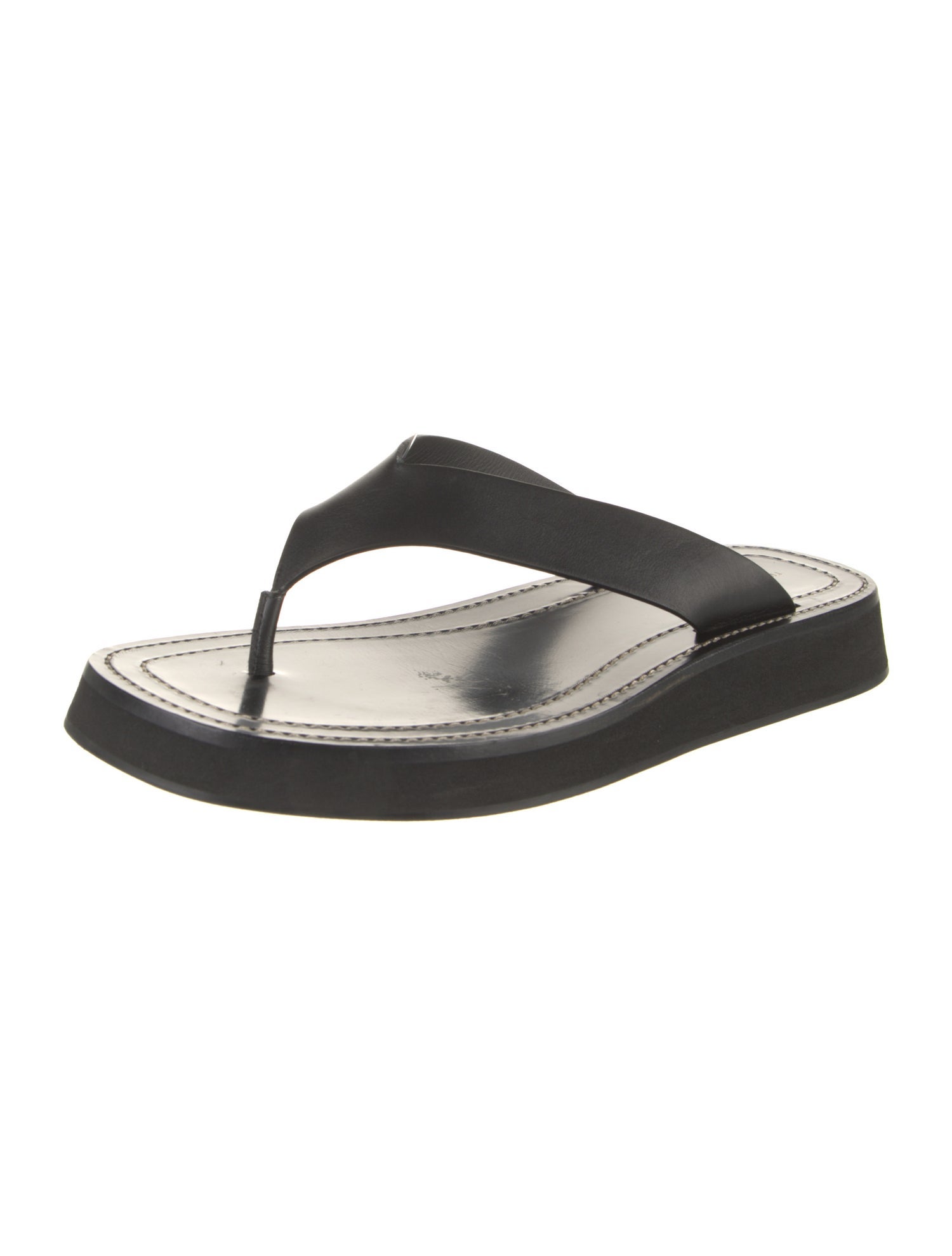 The Row Ginza Leather Flip Flops