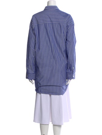 The Row Striped Long Sleeve Button-Up Top