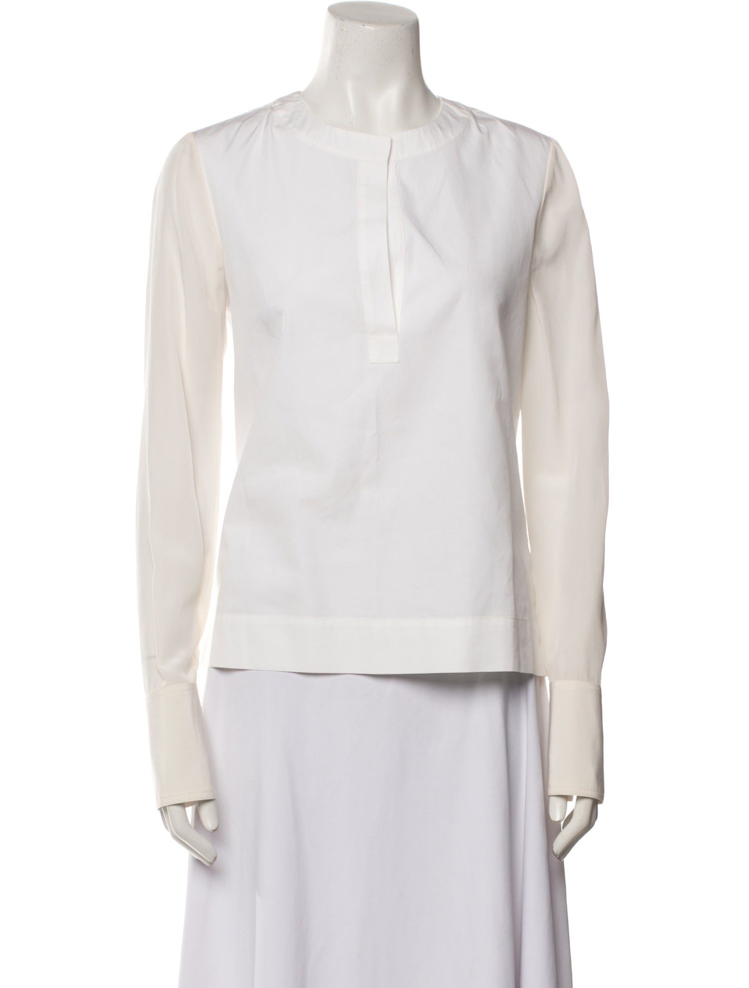 The Row Crew Neck Long Sleeve Blouse