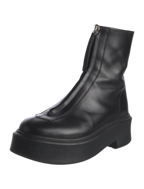 The Row Leather Combat Boots