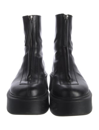 The Row Leather Combat Boots