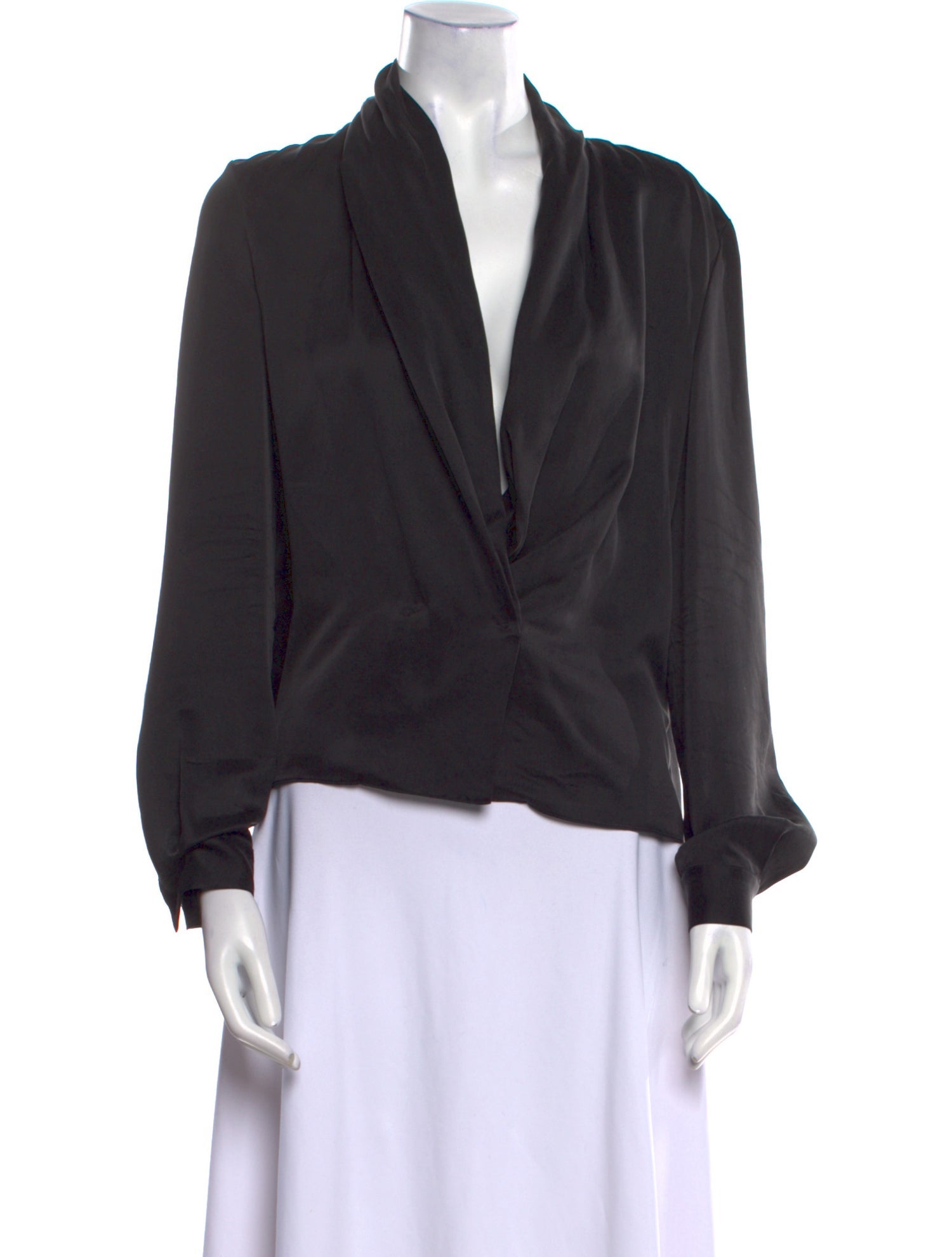 The Row Silk V-Neck Blouse