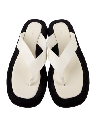 The Row Leather Flip Flops