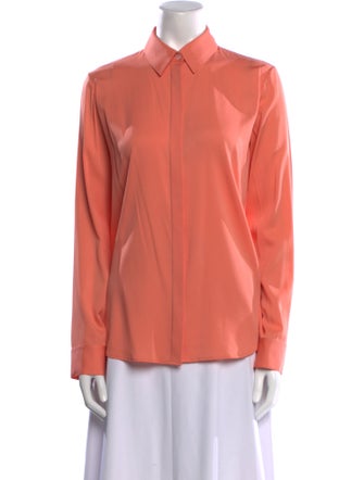 The Row Silk Long Sleeve Button-Up Top