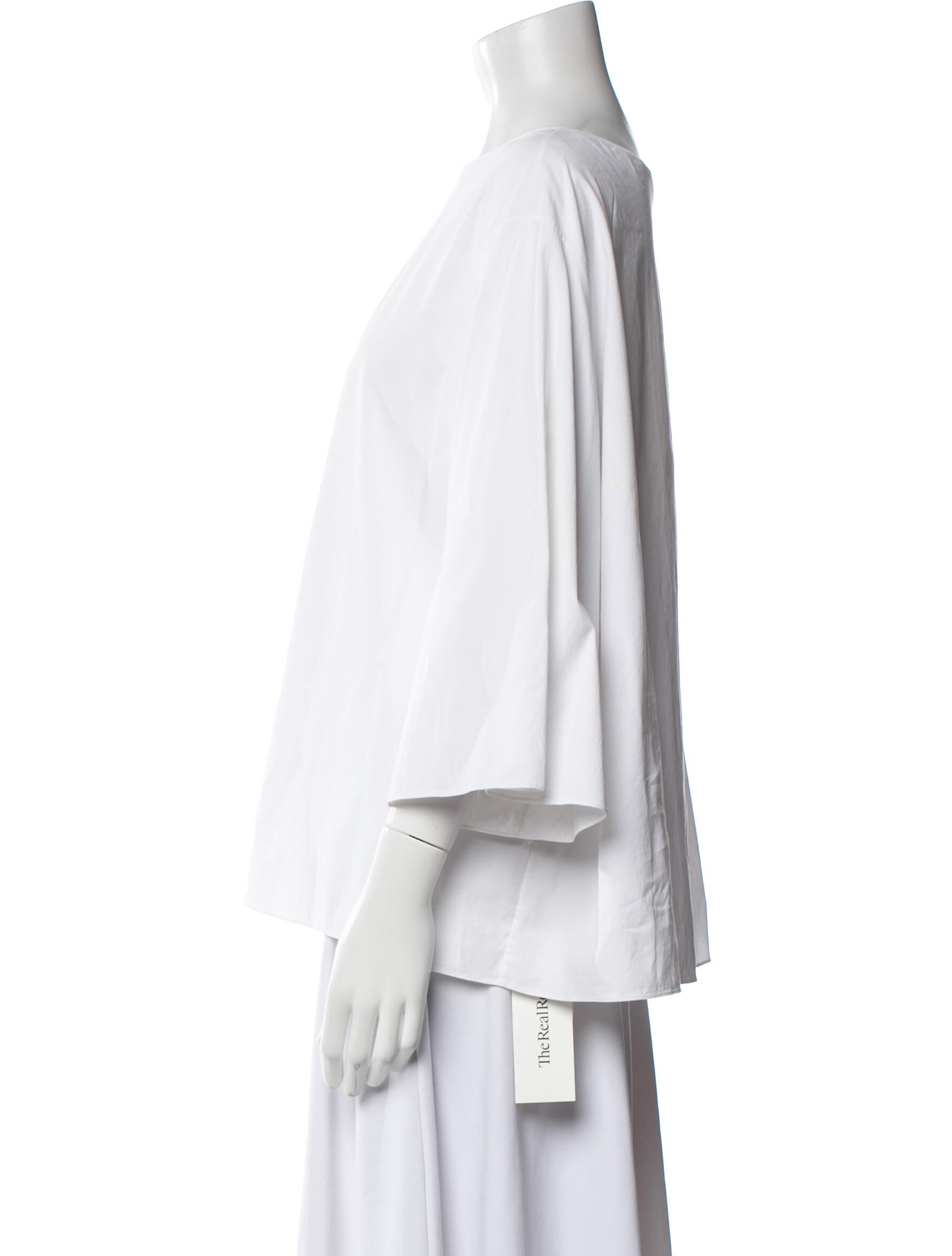 The Row Bateau Neckline Three-Quarter Sleeve Blouse