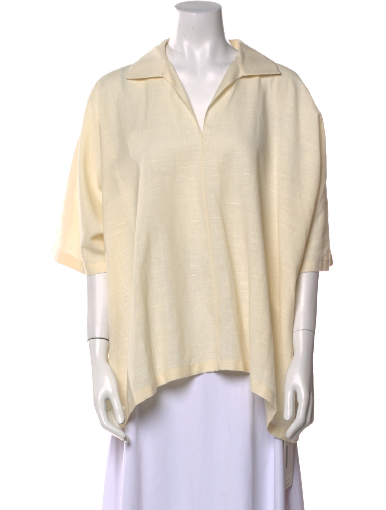 The Row Linen V-Neck Polo