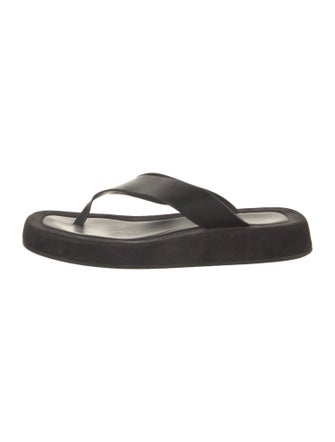 The Row Ginza Leather Flip Flops