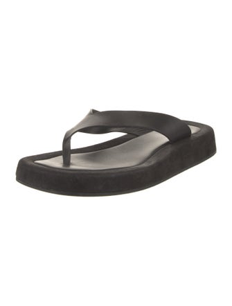 The Row Ginza Leather Flip Flops