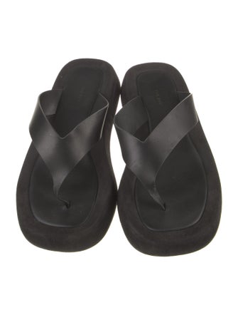 The Row Ginza Leather Flip Flops