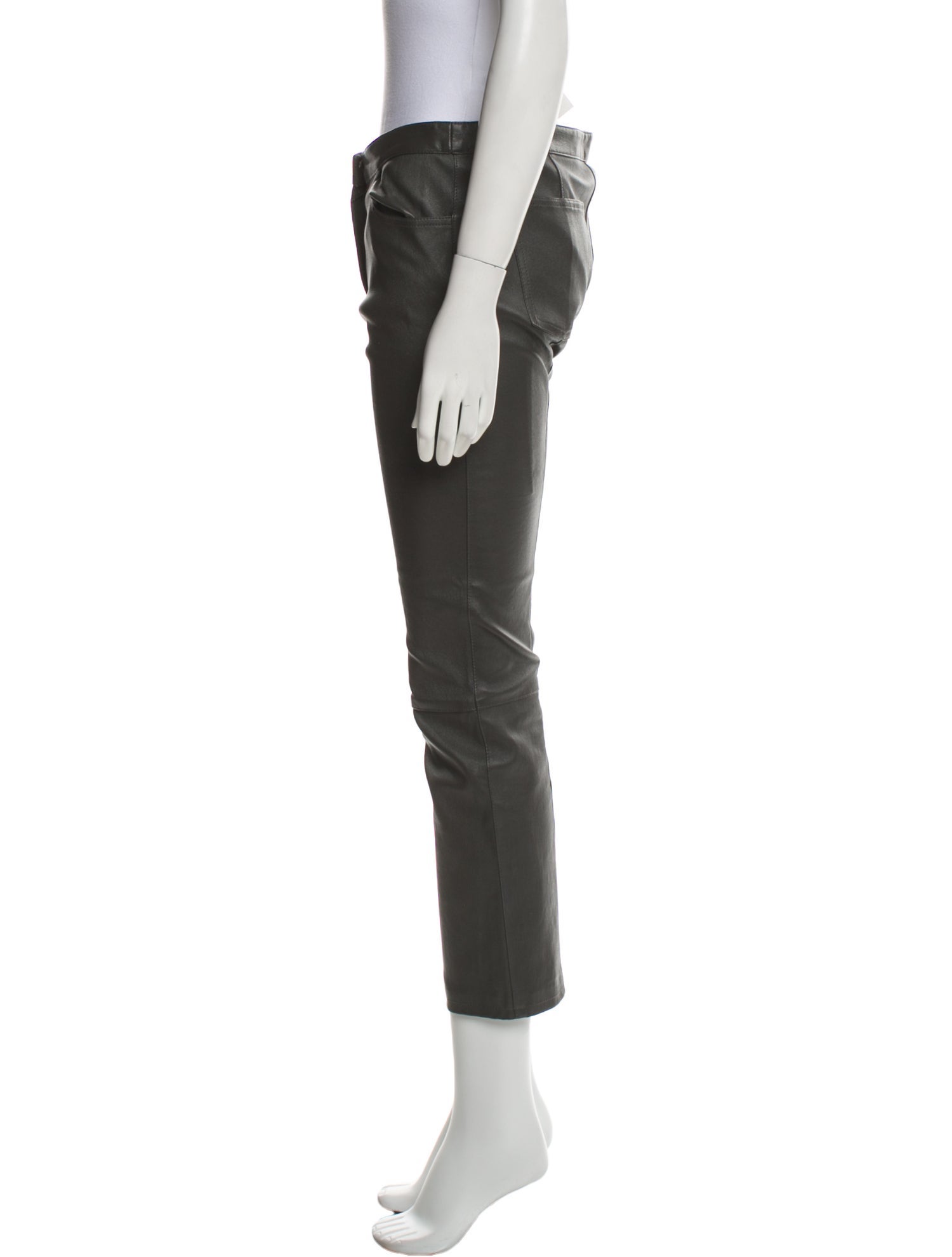 The Row Leather Straight Leg Pants
