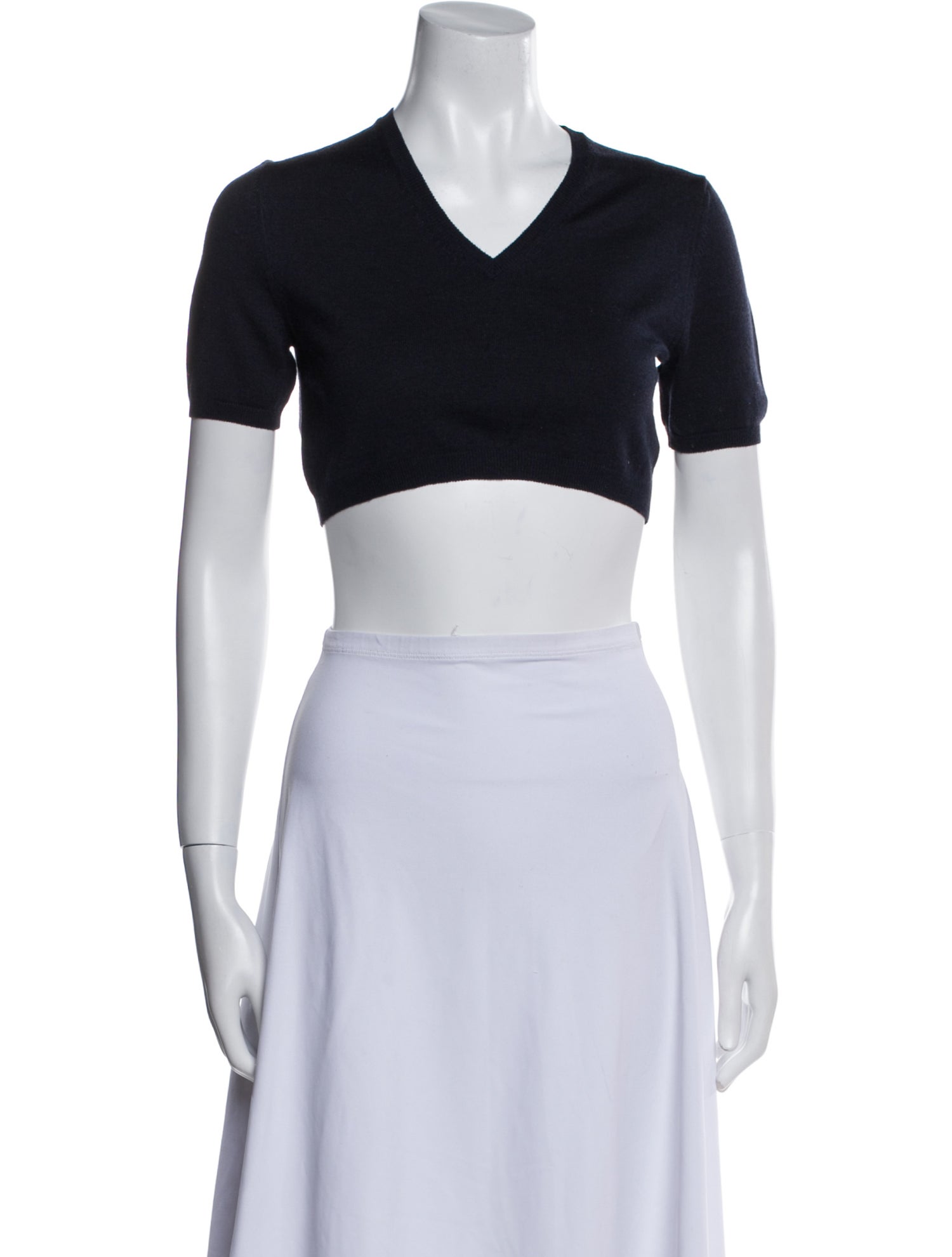 The Row Wool V-Neck Crop Top