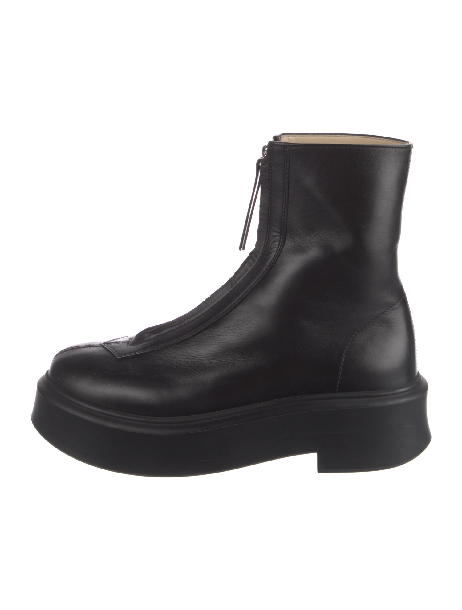 The Row Zipped 1 Leather Combat Boots