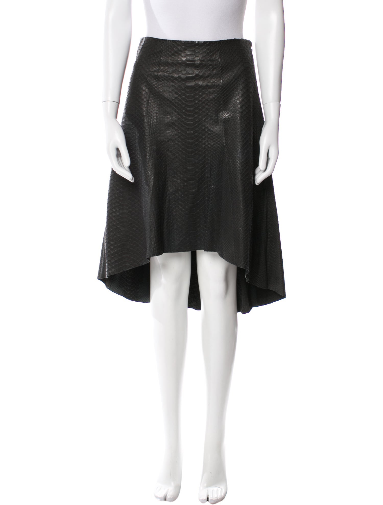 The Row Leather Knee-Length Skirt