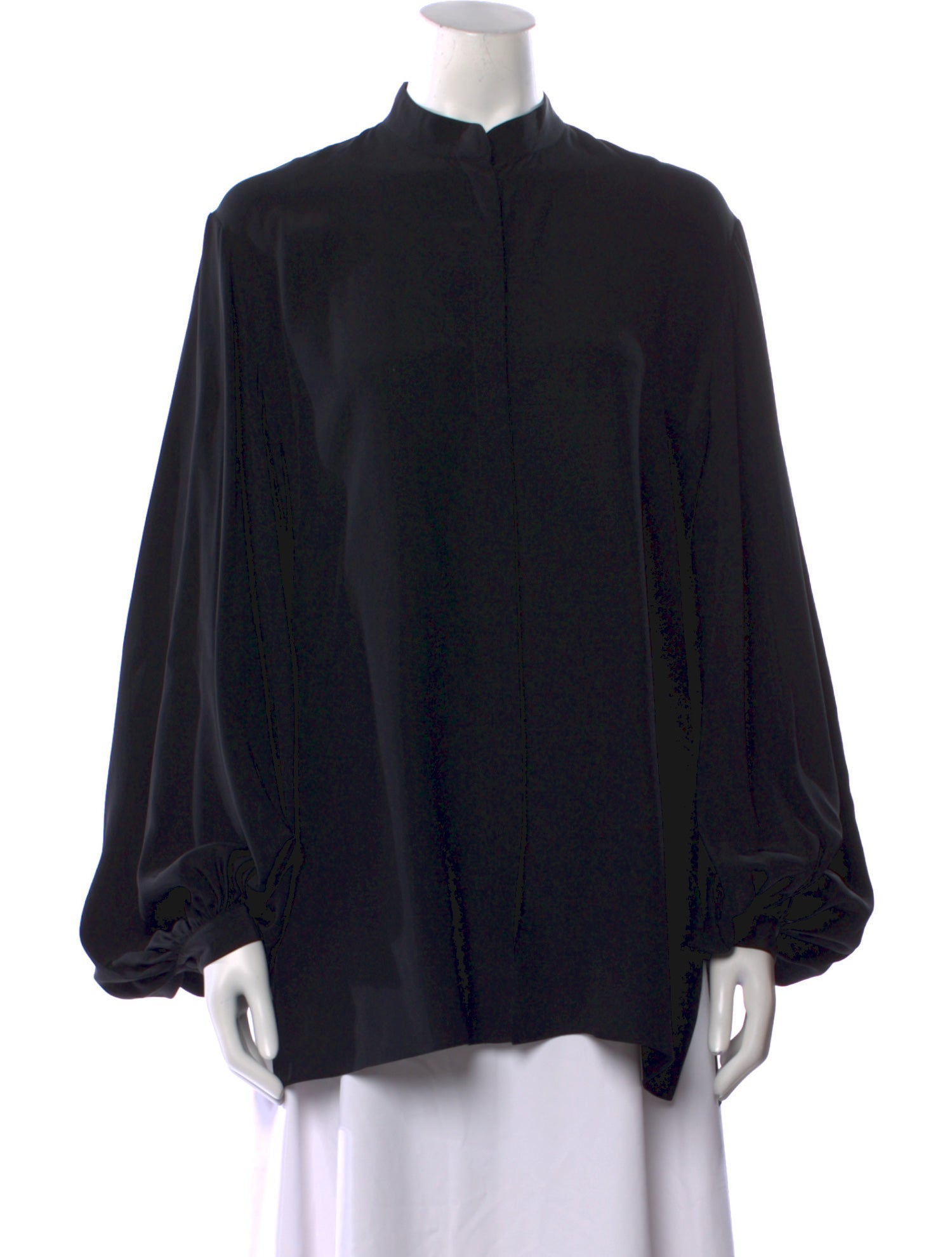 The Row Silk Mock Neck Blouse