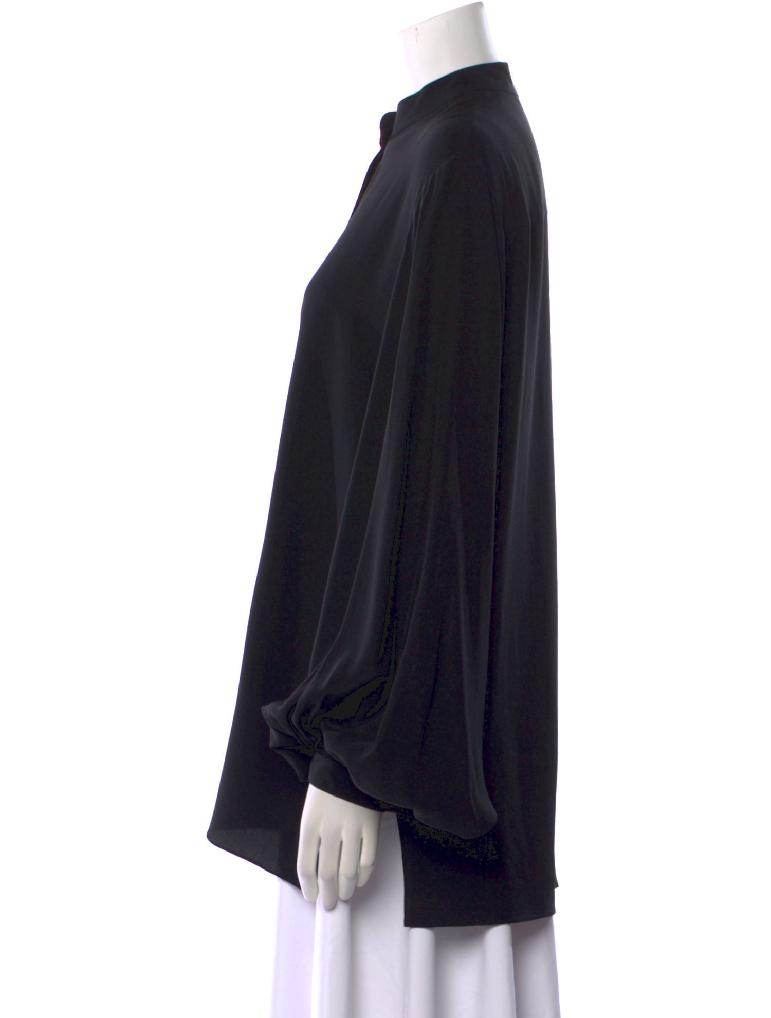 The Row Silk Mock Neck Blouse