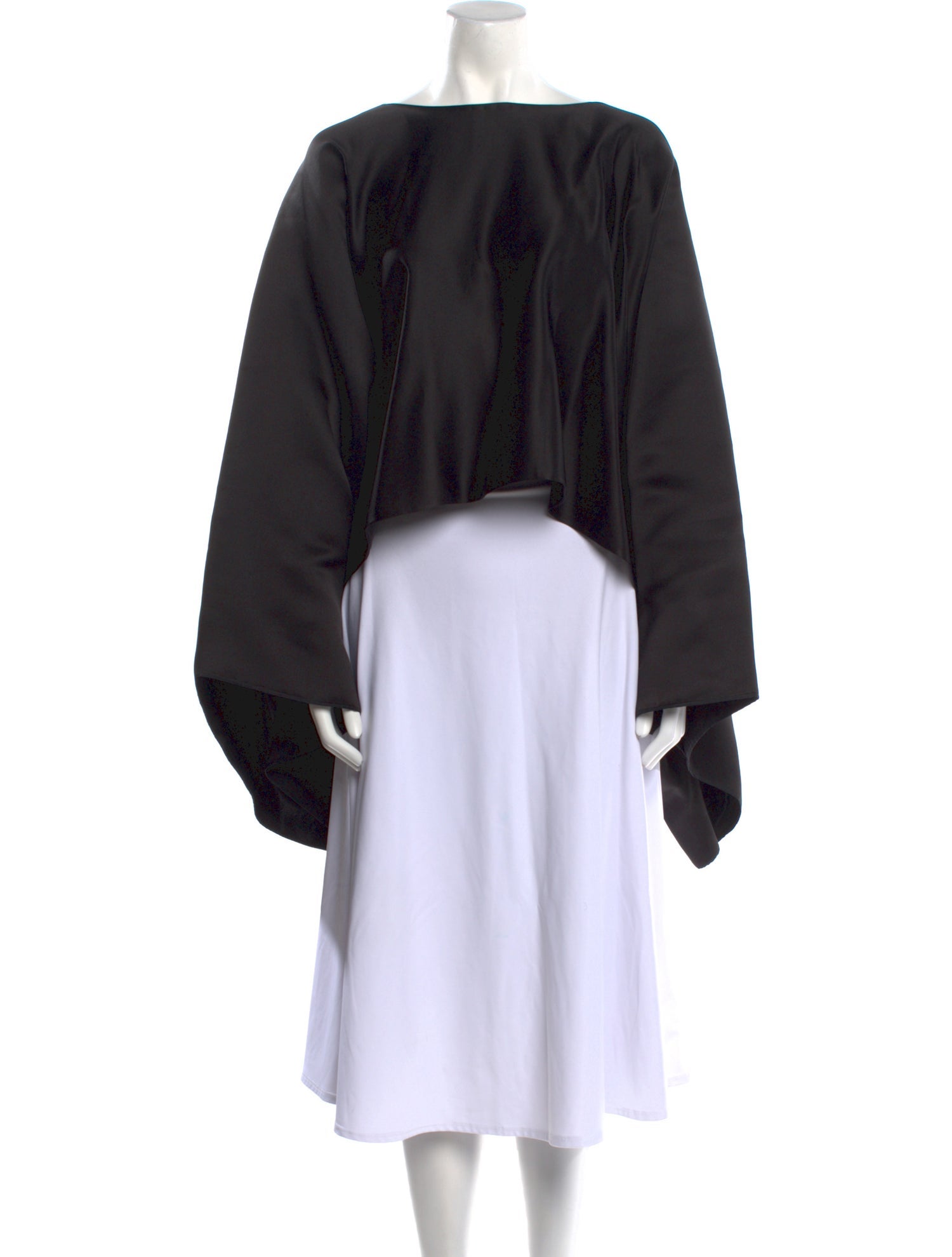 The Row Silk Bateau Neckline Crop Top