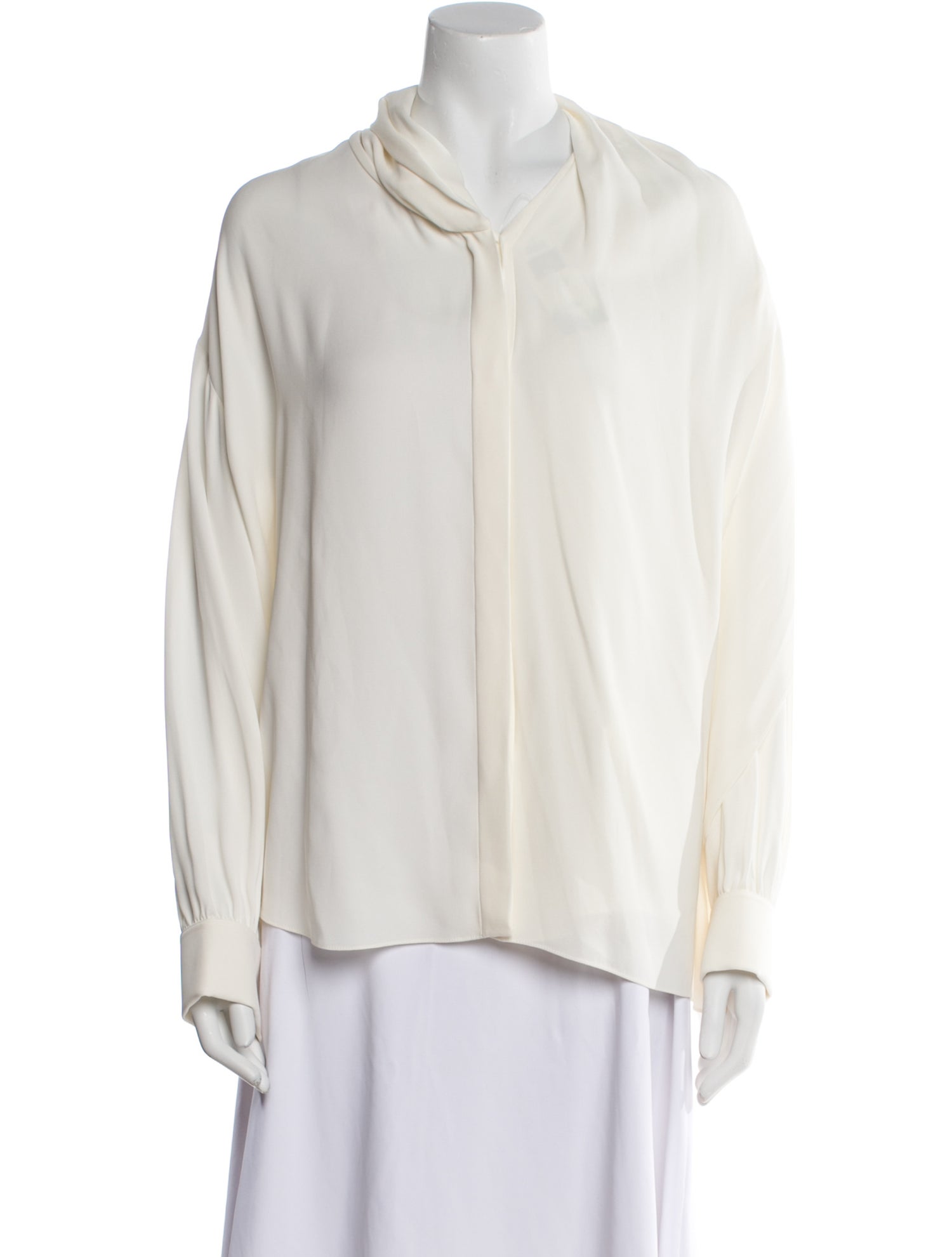 The Row Silk Mock Neck Blouse