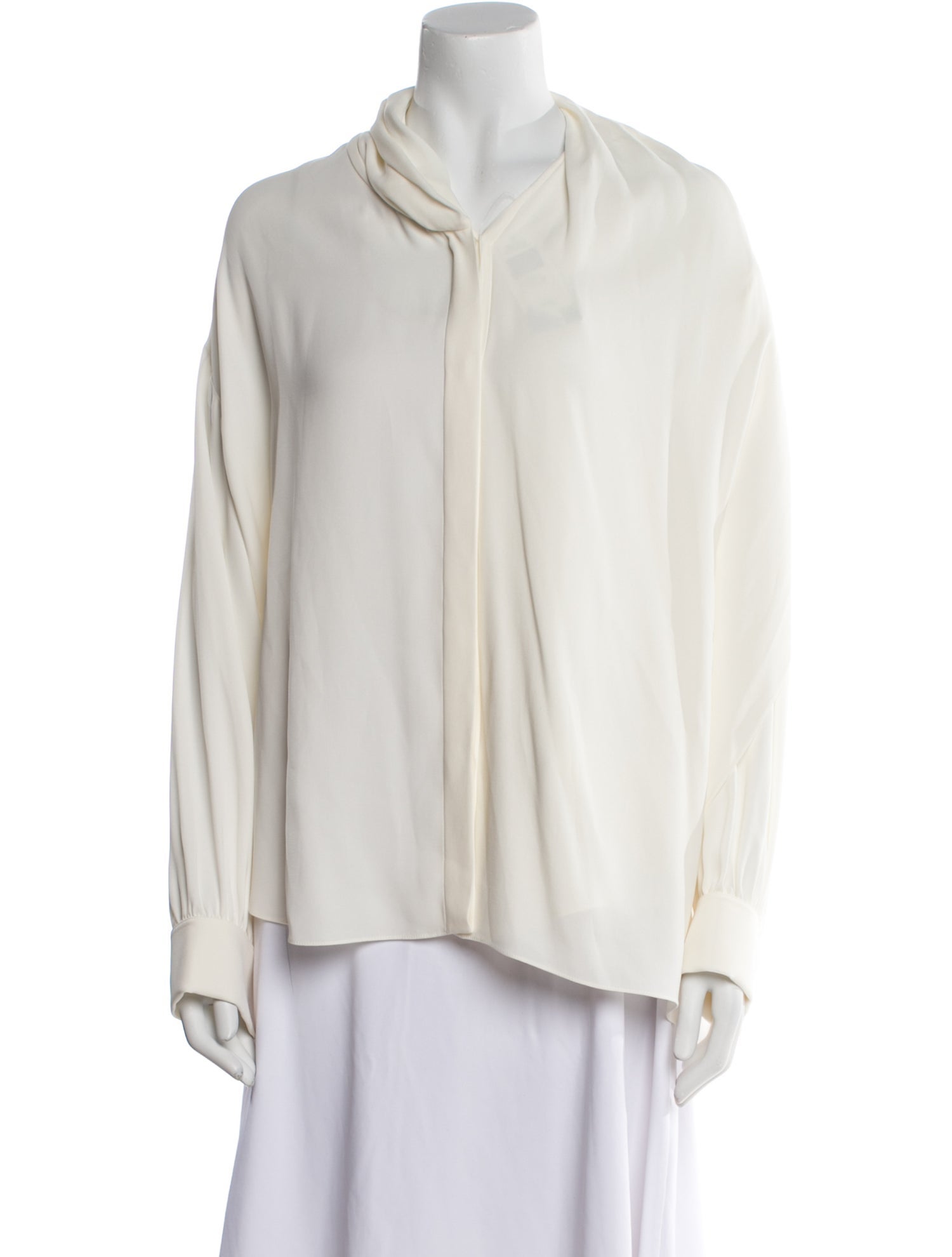 The Row Silk Mock Neck Blouse