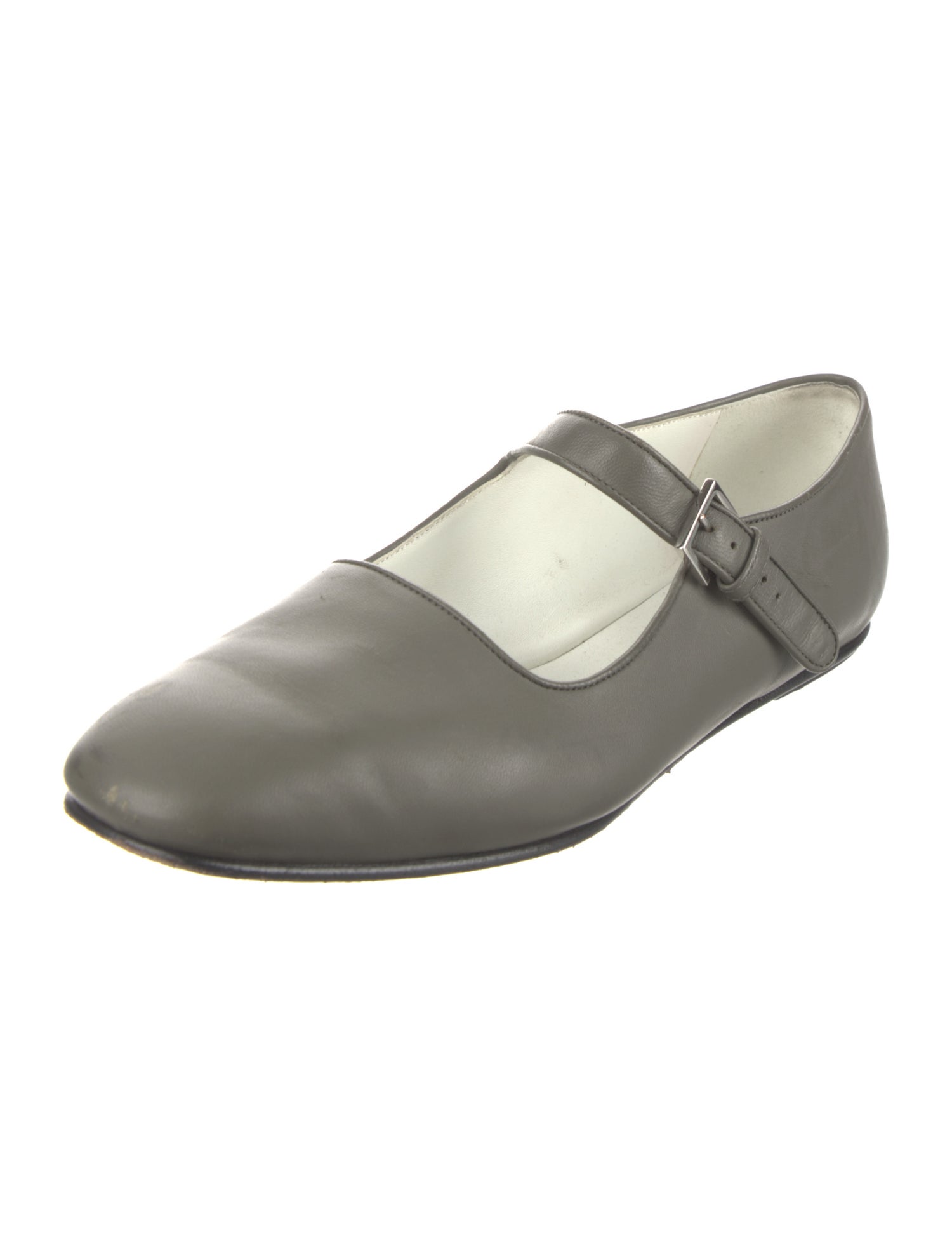 The Row Ava Leather Mary Jane Flats
