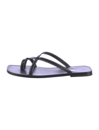 The Row Leather Slides