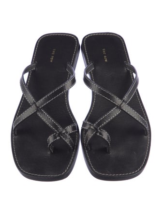 The Row Leather Slides