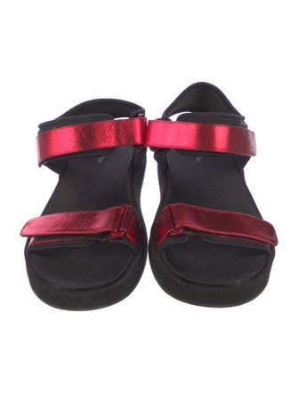 The Row Hook and Loop Leather Slingback Sandals