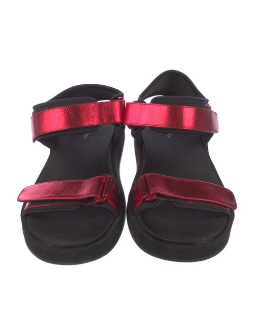 The Row Hook and Loop Leather Slingback Sandals