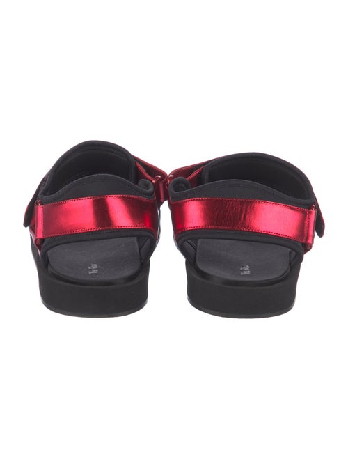 The Row Hook and Loop Leather Slingback Sandals