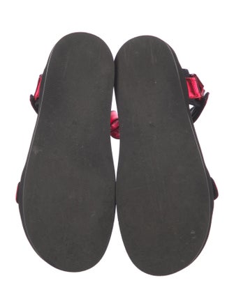 The Row Hook and Loop Leather Slingback Sandals