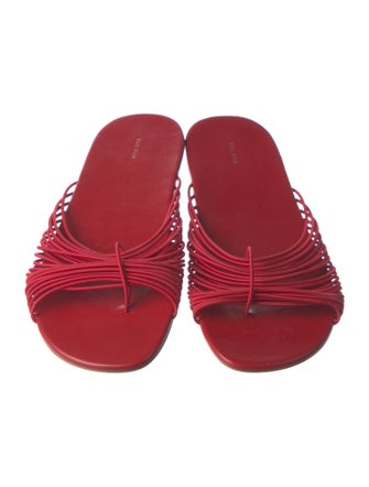 The Row Sara Leather Flip Flops