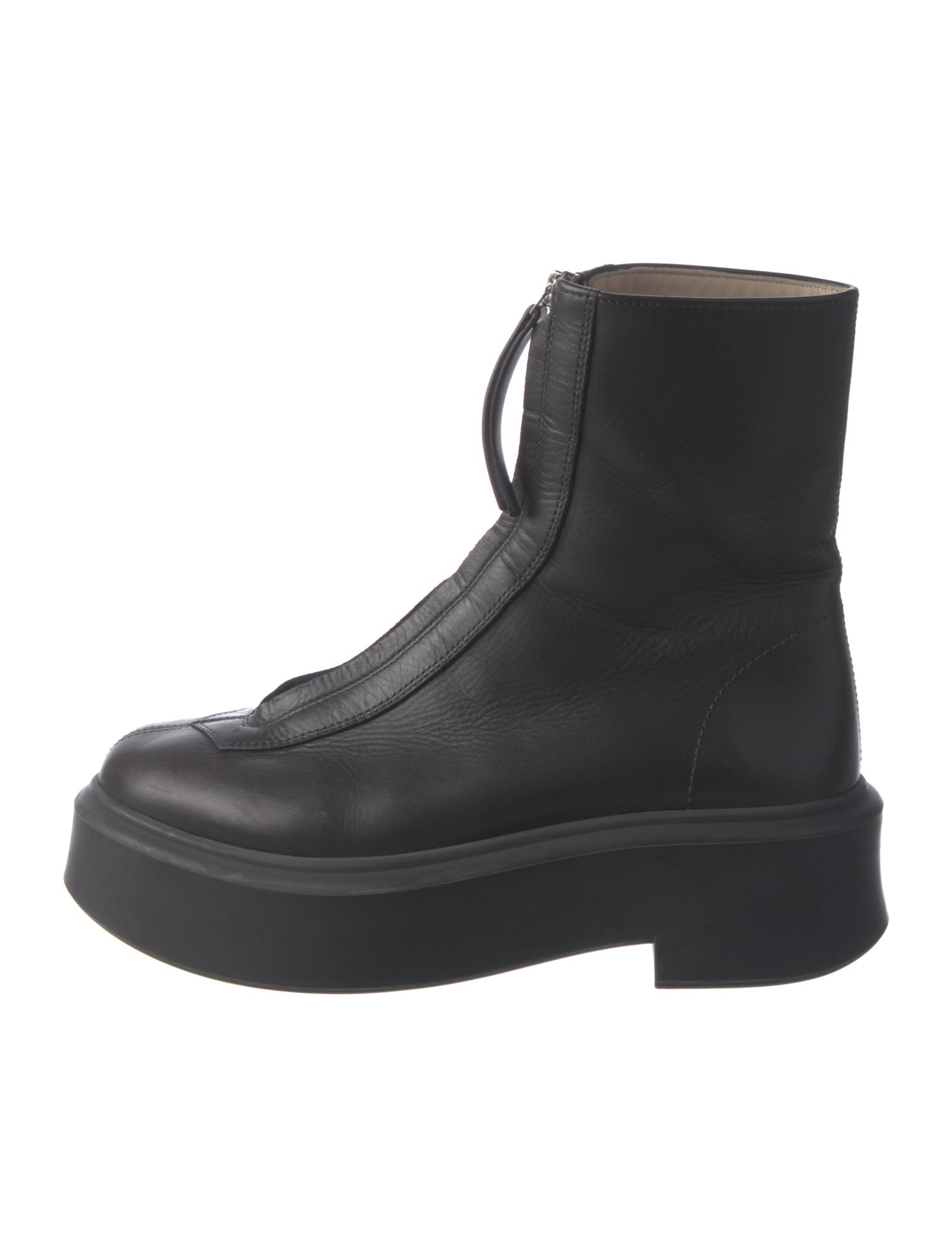 The Row Zipped 1 Leather Combat Boots