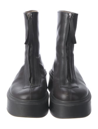 The Row Zipped 1 Leather Combat Boots