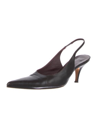 The Row Sling Point Leather Slingback Pumps
