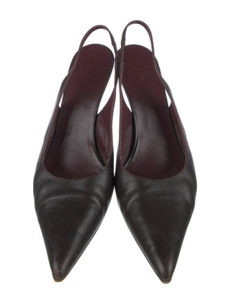 The Row Sling Point Leather Slingback Pumps