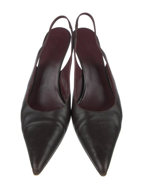 The Row Sling Point Leather Slingback Pumps
